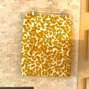 Gold and cream cotton skirt.